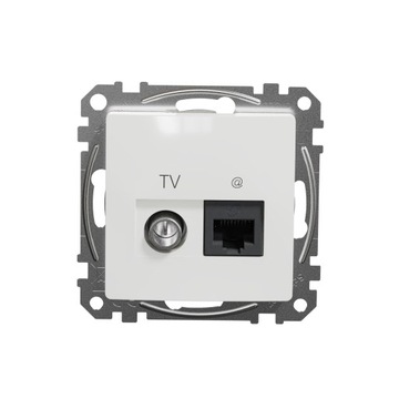 SCHNEIDER SEDNA DESIGN GNIAZDO RJ45 + TV BIAŁY