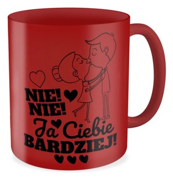 Kubek prezent WALENTYNKI Ja Ciebie bardziej
