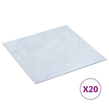 PVC Panel Podłogowy 30,5x30,5cm, Biały Marmur, 20szt.