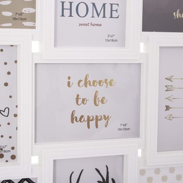 БОЛЬШАЯ РАМКА 18 ФОТОГРАФИЙ PHOTORAMA 101x52 см МУЛЬТИ ФОТОГАЛЕРЕЯ КОЛЛАЖ БЕЛЫЙ