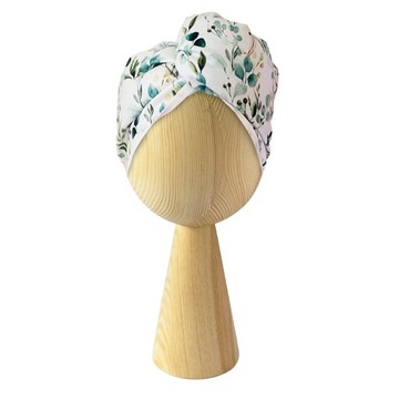 Bambusowy turban guzik do włosów Eucalyptus