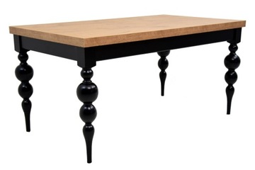 Duży stół blat lancelot 90x160/210 cm NOGI GLAMOUR