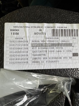 FIAT PANDA III 3 SADA OPRAVA KOLA REZERVY