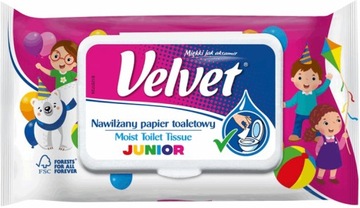 Туалетная бумага бархатная увлажненная JUNIOR 672 листа