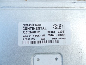 JEDNOTKA ŘÍZENÍ HYBRIDNÍ KIA NIRO 1.6 391B1-03DE1