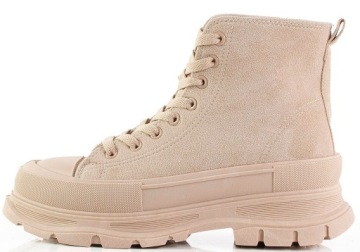 БЕЖЕВЫЕ КРОССОВКИ НА ВЫСОКОЙ ЗАМШЕВОЙ ПЛАТФОРМЕ 40