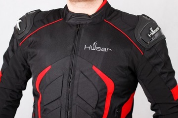 Мотоциклетная куртка с горбинкой HUSAR RAPID GP RED, красная, мужская текстильная L