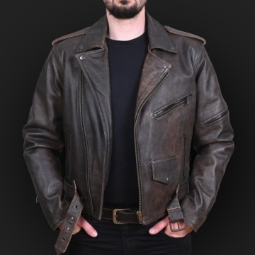 Кожаный мотоцикл ramones brown washed