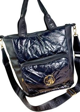 LAURA BIAGGI torebka CZARNA A4 shopper PIKOWANY