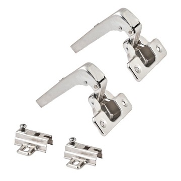 2 x ZESTAW - ZAWIAS MEBLOWY FGV DRZWI RÓWNOLEGŁYCH - KĄTOWY 90° + PROWADNIK