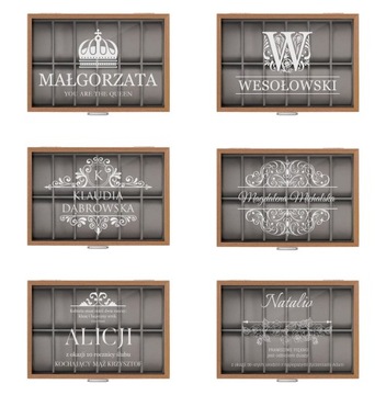 Шкатулка для часов 12 шт. Органайзер с гравировкой Подарок на день рождения