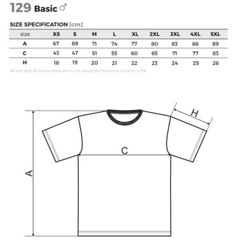 Tshirt MALFINI BASIC koszulka męska j.khaki r. XXL