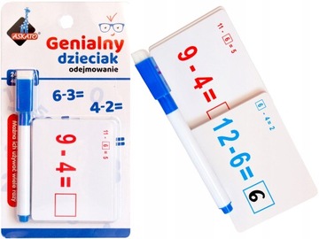 FISZKI MATEMATYCZNE ODEJMOWANIE GENIALNY DZIECIAK
