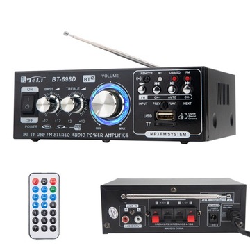 WZMACNIACZ DO GŁOŚNIKÓW KOLUMN BLUETOOTH STEREO RADIO FM