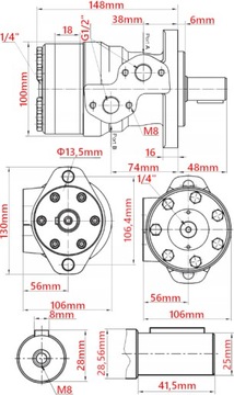 ГИДРАВЛИЧЕСКИЙ ДВИГАТЕЛЬ BMR SMR OMP 100 см3 ALSG2 GR2