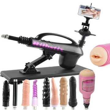 SEX MASZYNA MEGA ZESTAW Wibrator 7x dildo 1x wibrator męski 1x przedłużacz