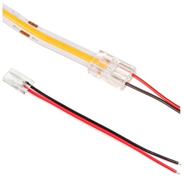 ZŁĄCZKA DO TAŚM LED COB 8mm + przewod ZATRZASKOWA