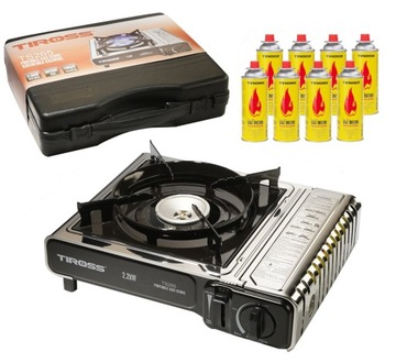 TURYSTYCZNA KUCHENKA GAZOWA TIROSS inox + 8xGAZ
