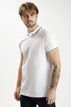 Koszulka POLO męska biała CROSS JEANS tshirt M