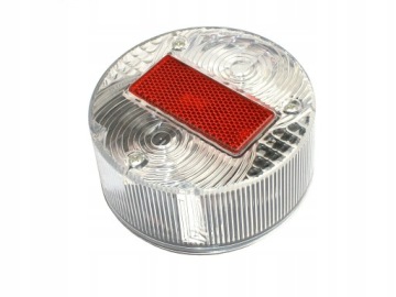 LAMPA TYŁ MZ OKRĄGŁA BIAŁA Z CZERWONYM ODBLASKIEM T