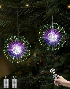 Joysing Christmas Lights 2pcs 150 LED Fireworks String Lights Battery Power