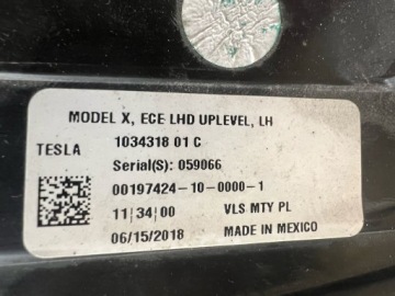 Tesla X ЛЕВАЯ ФАРА ЛЕВАЯ ФАРА UPLEVEL 1034318-01-C 2018