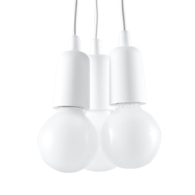 Lampa wisząca DIEGO 3 biała nowoczesny do sypialni Sollux led