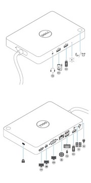 УНИВЕРСАЛЬНАЯ ДОК-СТАНЦИЯ DELL WD15 K17A HDMI DP VGA USB RJ-45 | USB-C