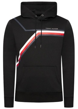 Bluza męska TOMMY HILFIGER z kapturem logo czarna