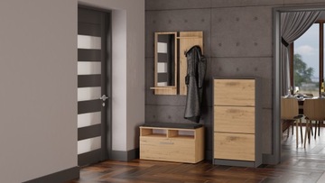 ШКАФ ДЛЯ ОБУВИ PAULA АНТРАЦИТ ДУБ ARTISAN