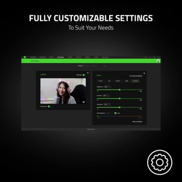 ВЕБ-КАМЕРА RAZER KIYO X 60 FPS, 2 Мпикс, 1920X1080, USB 2.0, ЧЕРНАЯ
