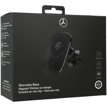Индукционный держатель Mercedes 15W для вентилятора/оконной решетки, черный, MagSafe