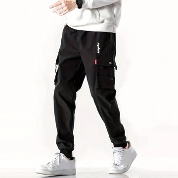 Trendy Solid Color Pants Multi Flap Pocket Men's