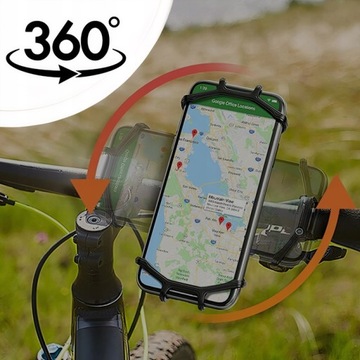 MOCNY GUMOWY UCHWYT NA TELEFON DO TELEFONU NA ROWER MOTOR OBROTOWY 360°