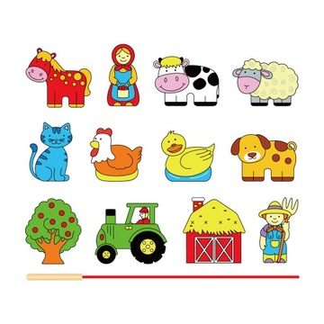 VIGA STRINGER ДЕРЕВЯННАЯ РЕЗЬБА FARMA BLOCKS MONTESSORI