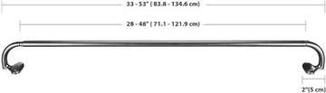 Одинарный карниз Amazon Basics 71-122см, черный