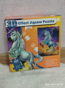 Puzzle jednorożec 3d effect Jigsaw 555 el