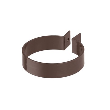 Obejma rury spustowej 90 mm brąz PVC