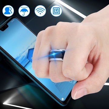 ИНТЕЛЛЕКТУАЛЬНОЕ УМНОЕ КОЛЬЦО NFC, ЧЕРНОЕ, РАЗМЕР 9