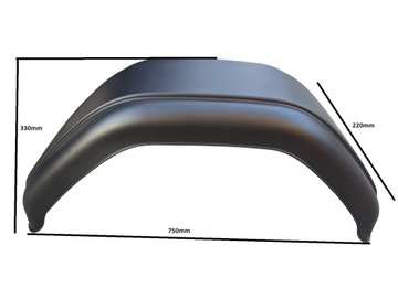 Пластиковое одинарное крыло для прицепа WHEEL ARCHES для колеса 14 750x220