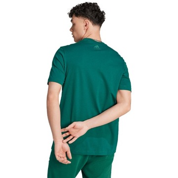 Koszulka męska adidas Essentials Single Jersey Linear zielona IJ8658 2XL