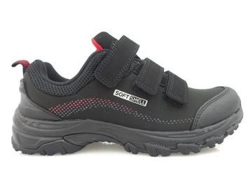 WODOODPORNE TREKINGOWE BUTY SOFTSHELL RZEPY RED 41