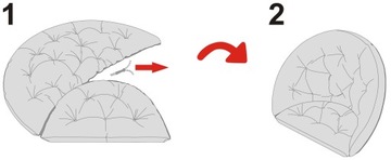 Стеганая подушка на подвесное кресло-кокон-гнездо