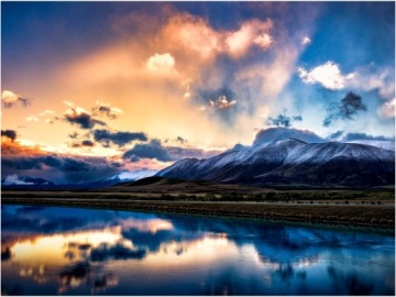 Картина по номерам Картина Снежные горы 30х40 с рамкой