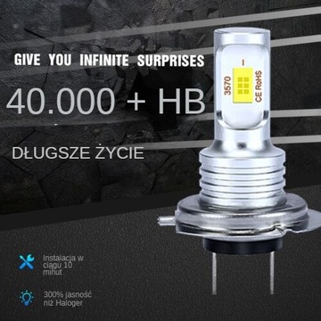 ŻARÓWKI LED H7 CSP LIGHT PRO LAMPA ŻARÓWKA 6500K HOMOLOGACJA E11