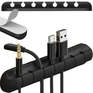 ORGANIZER DO KABLI PRZEWODÓW BIURKA UCHWYT NA 7 OTWÓRÓW KABLE