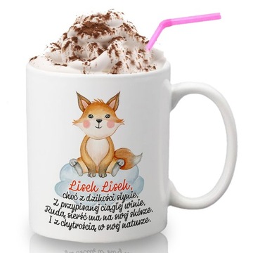 Kubek Biały Na Prezent Dla Dziecka RUDY LISEK Wz
