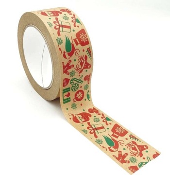 Taśma Świąteczna PAPIEROWA Hotmelt brąz 48mm/50m