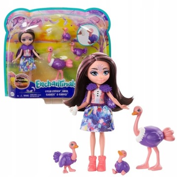ENCHANTIMALS LALKA OFELIA OSTRICH RODZINA STRUSIA GTM32 STRUSIE