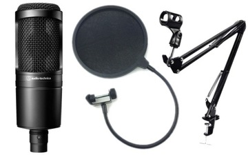 AUDIO-TECHNICA AT2020 MIKROFON + RAMIĘ + POP